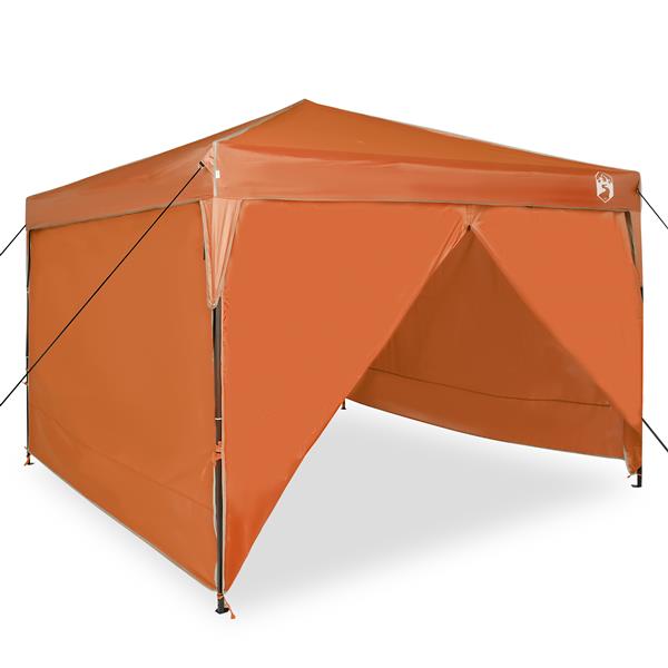Grote foto vidaxl pop up luifel tent oranje 300 x 300 cm stof tuin en terras overige tuin en terras