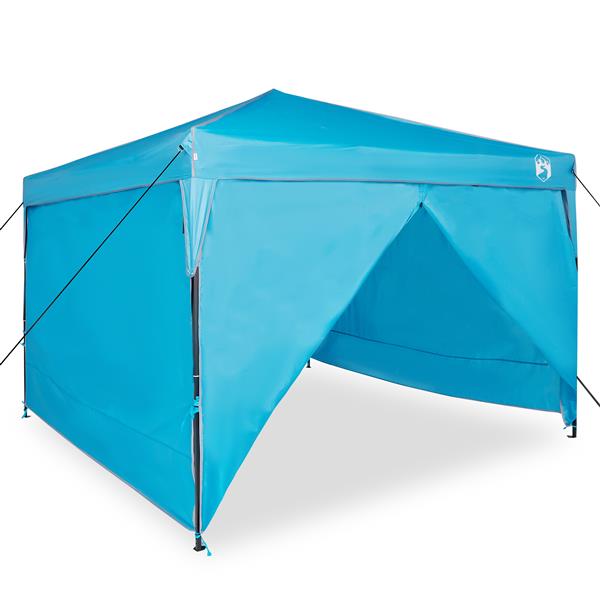 Grote foto vidaxl pop up luifel tent blauw 300 x 300 cm stof tuin en terras overige tuin en terras