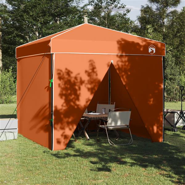 Grote foto vidaxl pop up luifel tent oranje 250 x 250 cm stof tuin en terras overige tuin en terras