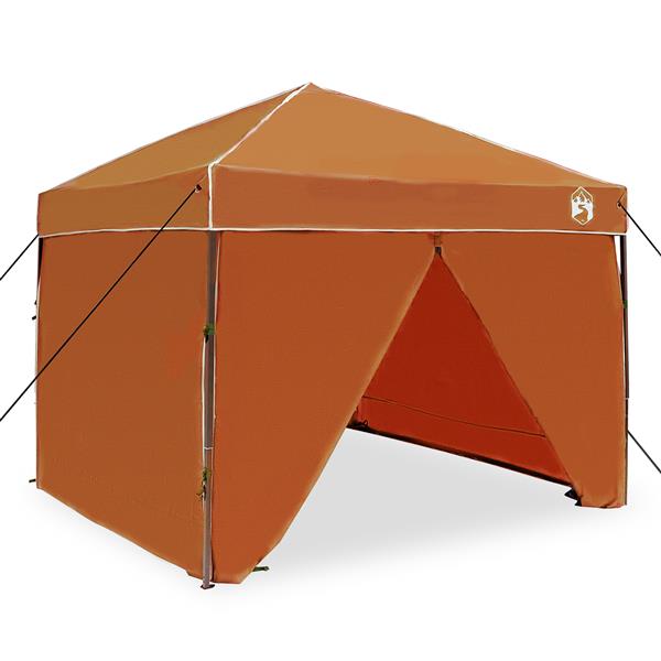 Grote foto vidaxl pop up luifel tent oranje 250 x 250 cm stof tuin en terras overige tuin en terras