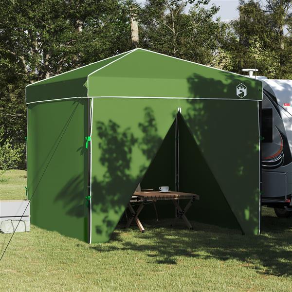 Grote foto vidaxl pop up luifel tent groen 250 x 250 cm stof tuin en terras overige tuin en terras