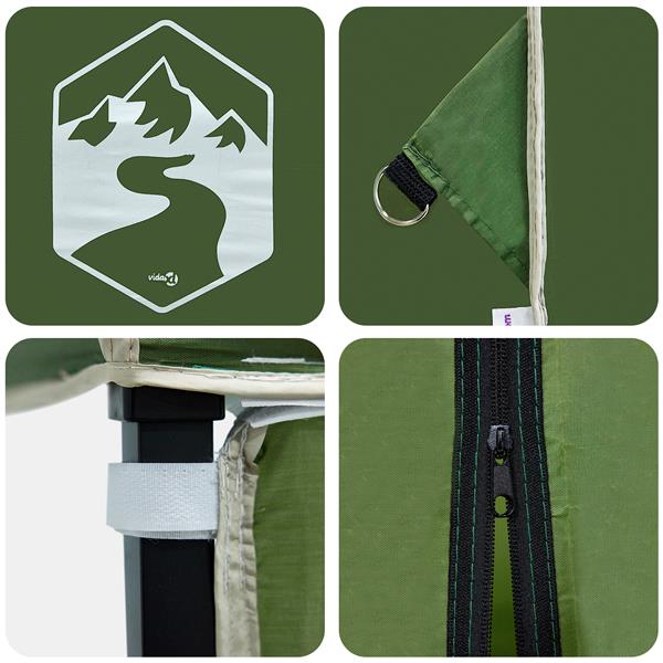 Grote foto vidaxl pop up luifel tent groen 250 x 250 cm stof tuin en terras overige tuin en terras