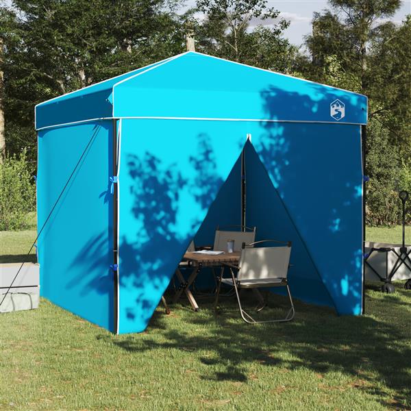 Grote foto vidaxl pop up luifel tent blauw 250 x 250 cm stof tuin en terras overige tuin en terras
