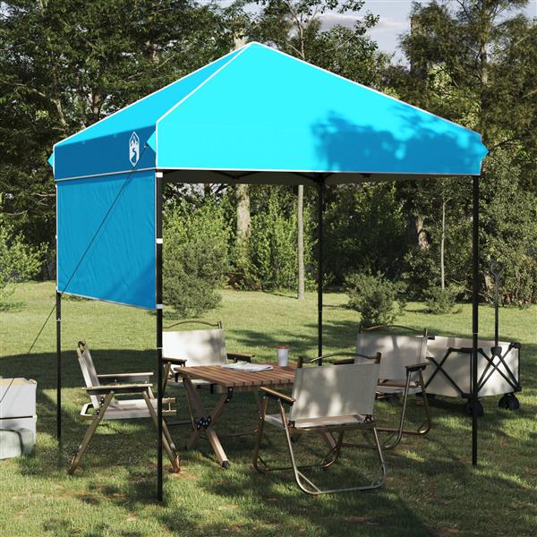 Grote foto vidaxl pop up luifel tent blauw 200 x 200 cm stof tuin en terras overige tuin en terras