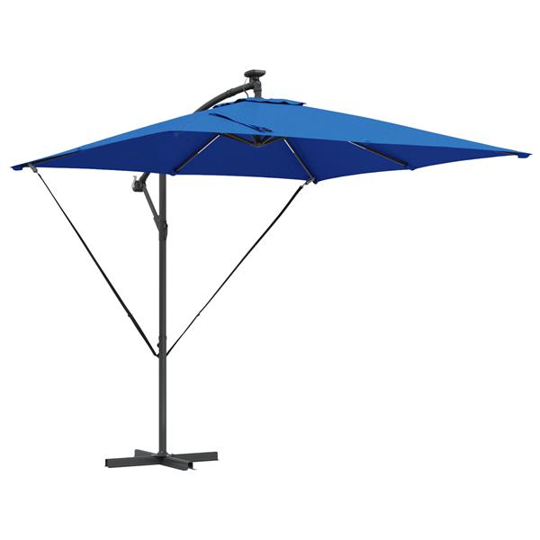 Grote foto vidaxl cantilever banana parasol blauw 249 x 249 x 250 cm tuin en terras overige tuin en terras