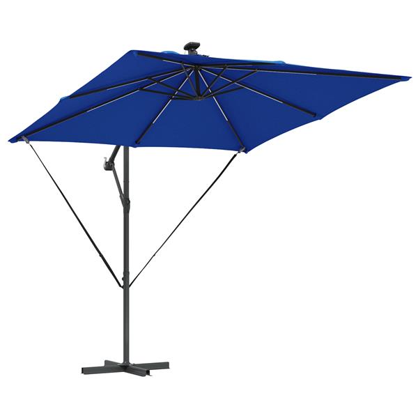 Grote foto vidaxl cantilever banana parasol blauw 249 x 249 x 250 cm tuin en terras overige tuin en terras
