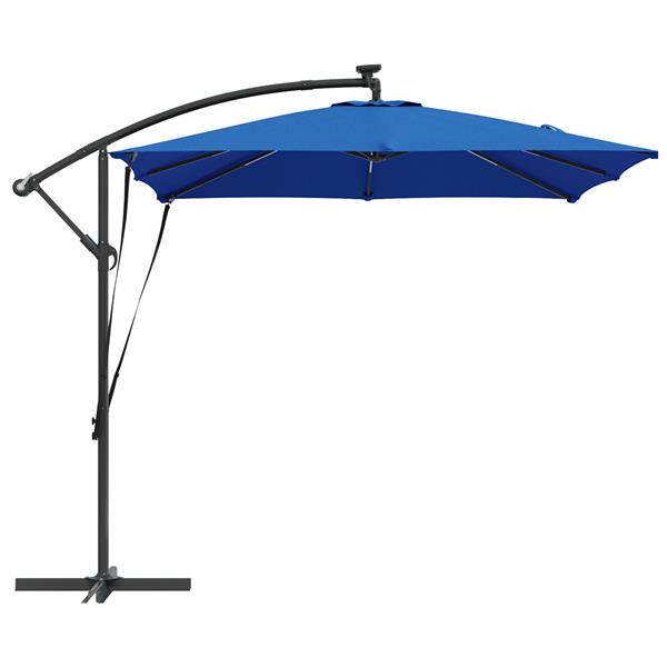 Grote foto vidaxl cantilever banana parasol blauw 249 x 249 x 250 cm tuin en terras overige tuin en terras