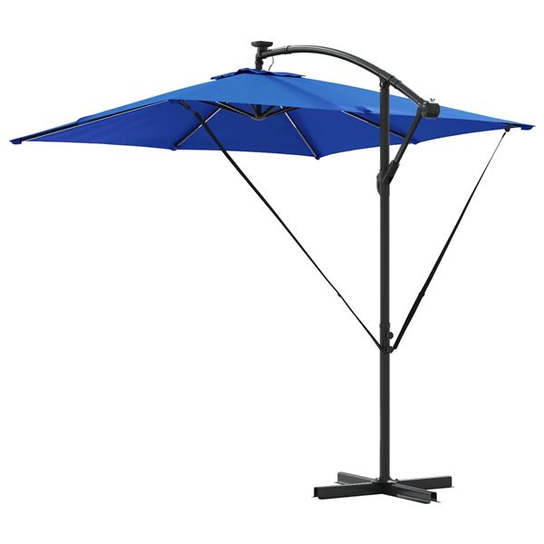 Grote foto vidaxl cantilever banana parasol blauw 249 x 249 x 250 cm tuin en terras overige tuin en terras