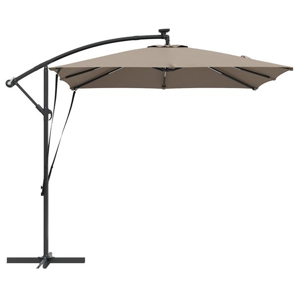 Grote foto vidaxl cantilever banana parasol taupe 249 x 249 x 250 cm tuin en terras overige tuin en terras