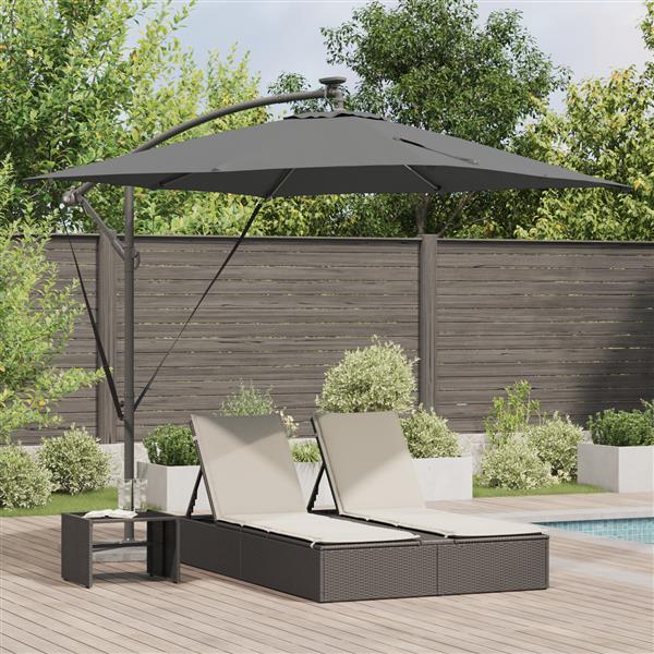Grote foto vidaxl cantilever banana parasol antraciet 249 x 249 x 250 cm tuin en terras overige tuin en terras
