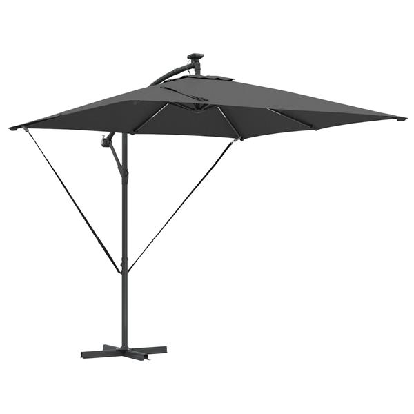 Grote foto vidaxl cantilever banana parasol antraciet 249 x 249 x 250 cm tuin en terras overige tuin en terras