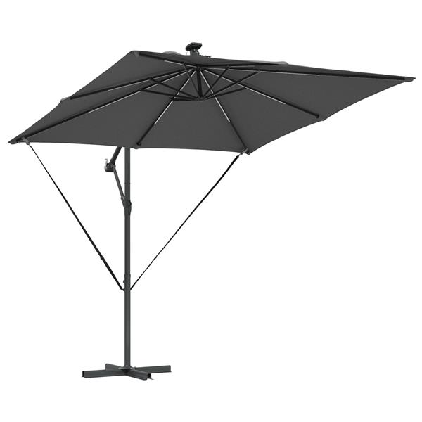 Grote foto vidaxl cantilever banana parasol antraciet 249 x 249 x 250 cm tuin en terras overige tuin en terras
