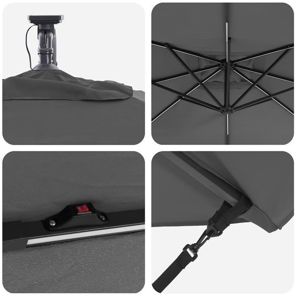 Grote foto vidaxl cantilever banana parasol antraciet 249 x 249 x 250 cm tuin en terras overige tuin en terras