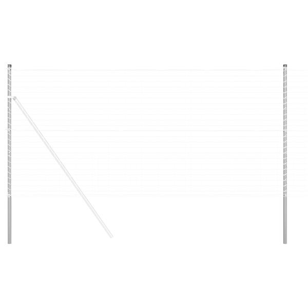 Grote foto vidaxl hekpalen 2 pcs zilver 130 cm poedergecoat staal tuin en terras overige tuin en terras