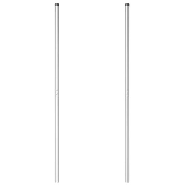 Grote foto vidaxl hekpalen 2 pcs zilver 130 cm poedergecoat staal tuin en terras overige tuin en terras