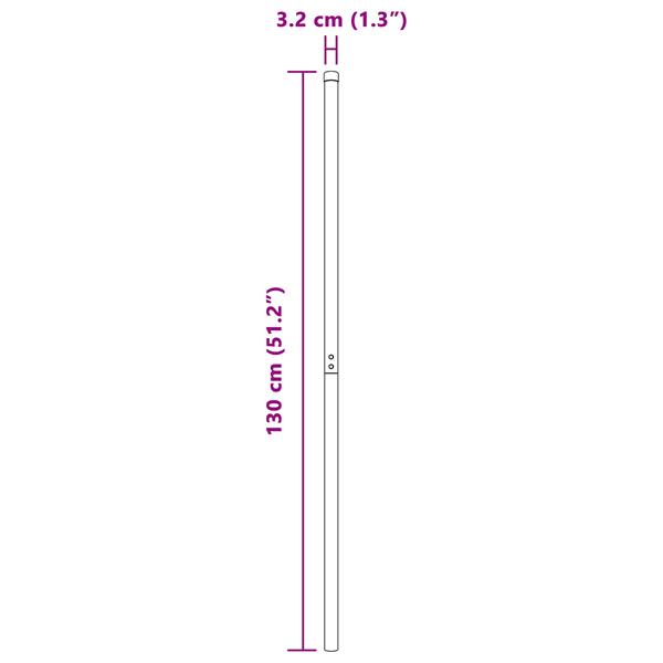 Grote foto vidaxl hekpalen 2 pcs zilver 130 cm poedergecoat staal tuin en terras overige tuin en terras