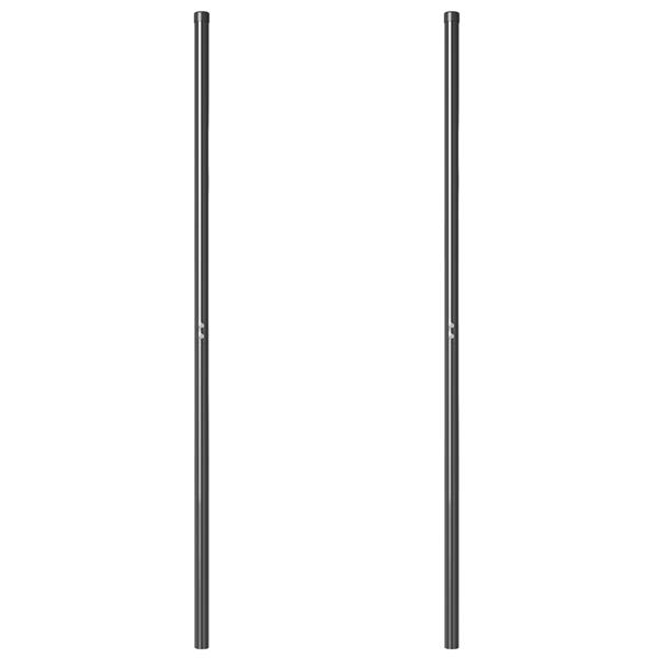 Grote foto vidaxl hekpalen 2 pcs grijs poedergecoat staal tuin en terras overige tuin en terras