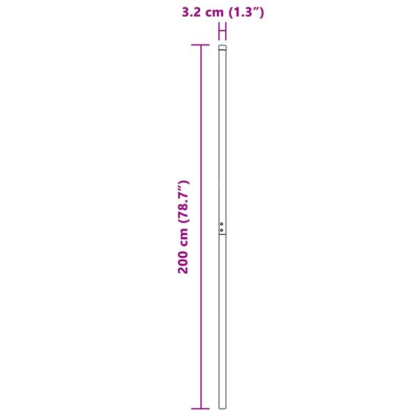Grote foto vidaxl hekpalen 2 pcs grijs poedergecoat staal tuin en terras overige tuin en terras