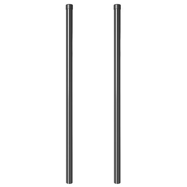 Grote foto vidaxl afrasteringspaal 2 pcs grijs 120 cm poedergecoat staal tuin en terras overige tuin en terras