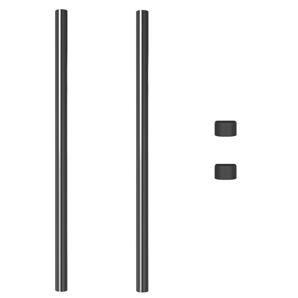 Grote foto vidaxl afrasteringspaal 2 pcs grijs 120 cm poedergecoat staal tuin en terras overige tuin en terras