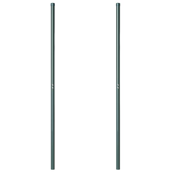 Grote foto vidaxl afrasteringspaal 2 pcs groen poedergecoat staal tuin en terras overige tuin en terras