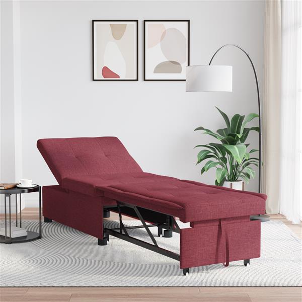 Grote foto vidaxl sofa bed rood 194 x 67 x 37 cm stof huis en inrichting bankstellen