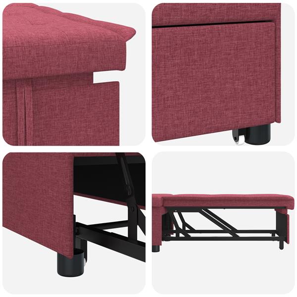 Grote foto vidaxl sofa bed rood 194 x 67 x 37 cm stof huis en inrichting bankstellen