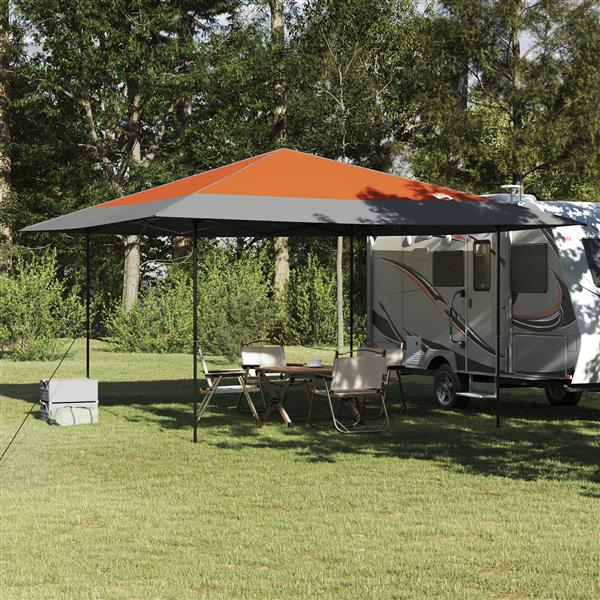 Grote foto vidaxl pop up luifel tent oranje 400 x 400 cm stof tuin en terras overige tuin en terras