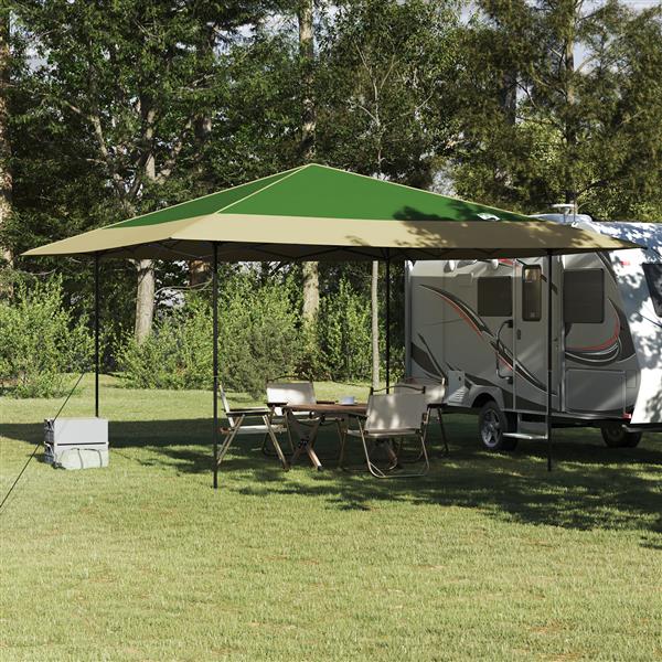 Grote foto vidaxl pop up luifel tent groen 400 x 400 cm stof tuin en terras overige tuin en terras