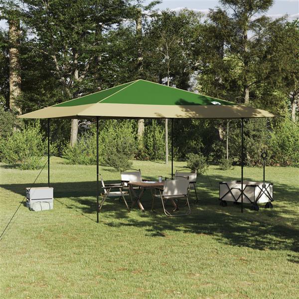 Grote foto vidaxl pop up luifel tent groen 400 x 400 cm stof tuin en terras overige tuin en terras