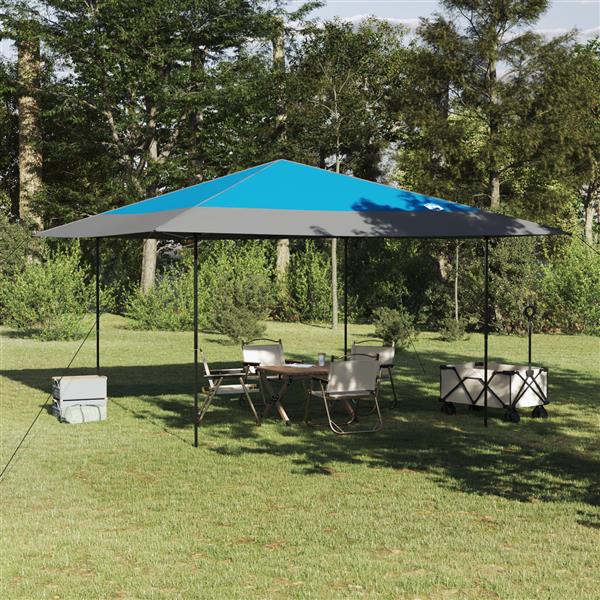 Grote foto vidaxl pop up luifel tent blauw 400 x 400 cm stof tuin en terras overige tuin en terras