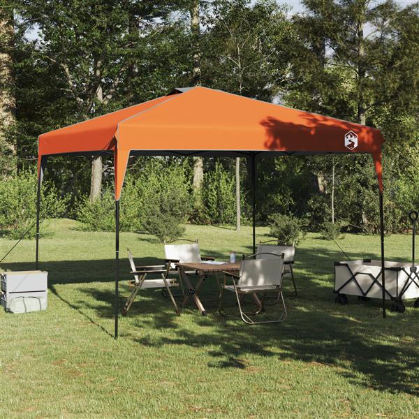 Grote foto vidaxl pop up luifel tent oranje 300 x 300 cm stof tuin en terras overige tuin en terras