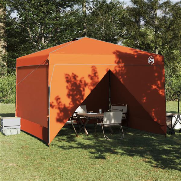 Grote foto vidaxl pop up luifel tent oranje 300 x 300 cm stof tuin en terras overige tuin en terras