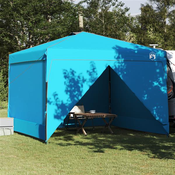Grote foto vidaxl pop up luifel tent blauw 300 x 300 cm stof tuin en terras overige tuin en terras