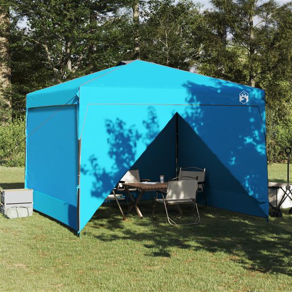 Grote foto vidaxl pop up luifel tent blauw 300 x 300 cm stof tuin en terras overige tuin en terras