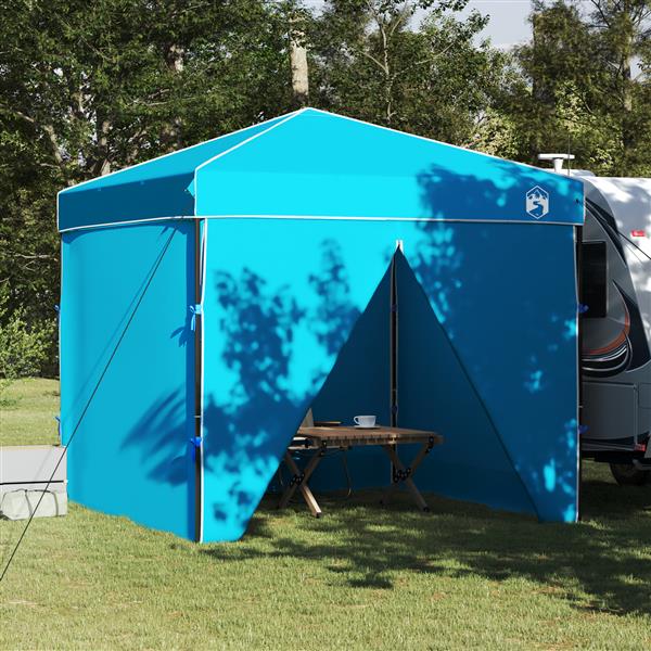 Grote foto vidaxl pop up luifel tent blauw 250 x 250 cm stof tuin en terras overige tuin en terras