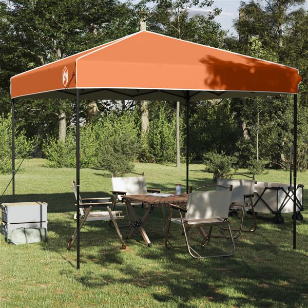 Grote foto vidaxl pop up luifel tent oranje 250 x 250 cm stof tuin en terras overige tuin en terras