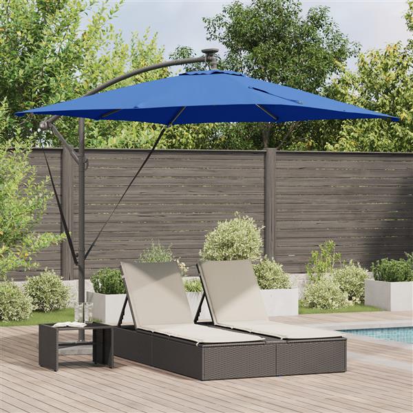 Grote foto vidaxl cantilever banana parasol blauw 249 x 249 x 250 cm tuin en terras overige tuin en terras