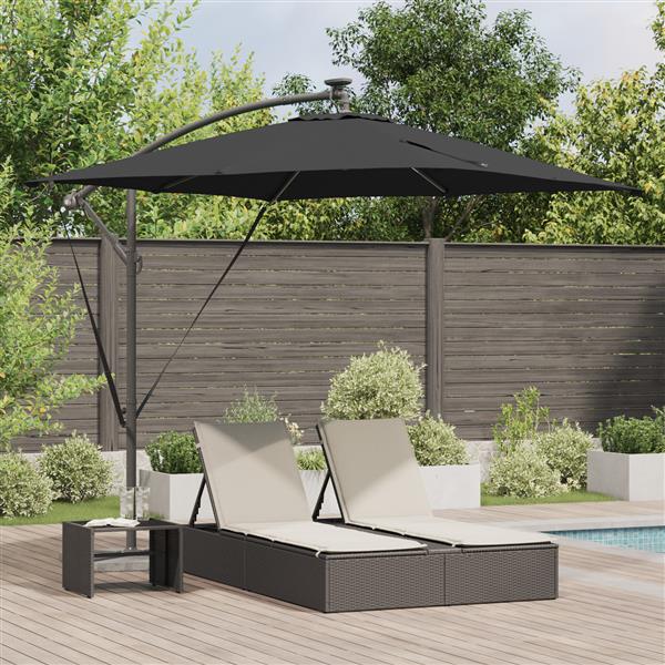 Grote foto vidaxl cantilever banana parasol zwart 249 x 249 x 250 cm tuin en terras overige tuin en terras