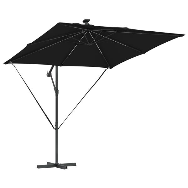 Grote foto vidaxl cantilever banana parasol zwart 249 x 249 x 250 cm tuin en terras overige tuin en terras