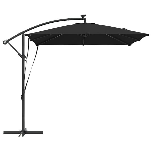 Grote foto vidaxl cantilever banana parasol zwart 249 x 249 x 250 cm tuin en terras overige tuin en terras