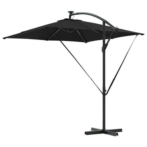 Grote foto vidaxl cantilever banana parasol zwart 249 x 249 x 250 cm tuin en terras overige tuin en terras