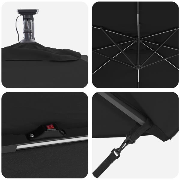 Grote foto vidaxl cantilever banana parasol zwart 249 x 249 x 250 cm tuin en terras overige tuin en terras
