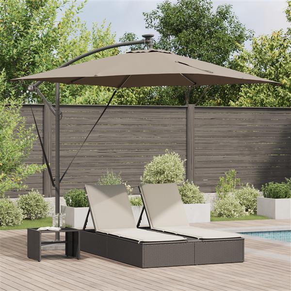 Grote foto vidaxl cantilever banana parasol taupe 249 x 249 x 250 cm tuin en terras overige tuin en terras