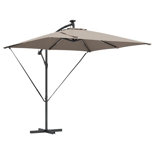 Grote foto vidaxl cantilever banana parasol taupe 249 x 249 x 250 cm tuin en terras overige tuin en terras