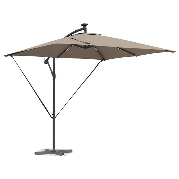 Grote foto vidaxl cantilever banana parasol taupe 249 x 249 x 250 cm tuin en terras overige tuin en terras