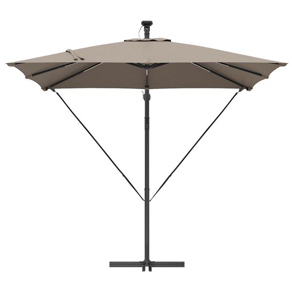 Grote foto vidaxl cantilever banana parasol taupe 249 x 249 x 250 cm tuin en terras overige tuin en terras