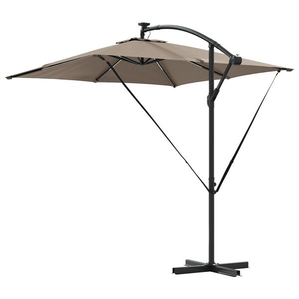 Grote foto vidaxl cantilever banana parasol taupe 249 x 249 x 250 cm tuin en terras overige tuin en terras