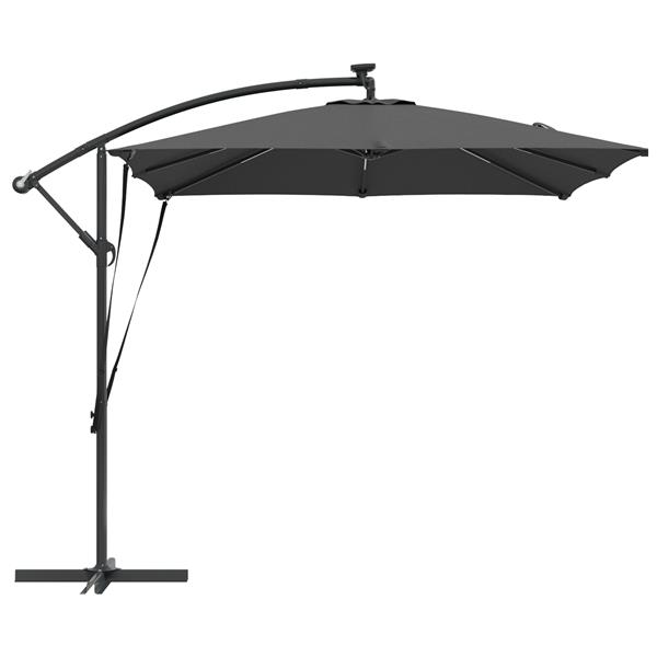 Grote foto vidaxl cantilever banana parasol antraciet 249 x 249 x 250 cm tuin en terras overige tuin en terras