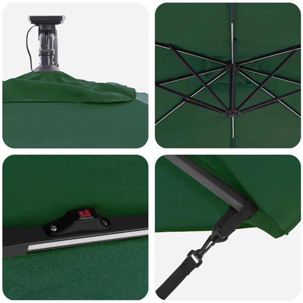 Grote foto vidaxl cantilever banana parasol groen 249 x 249 x 250 cm tuin en terras overige tuin en terras